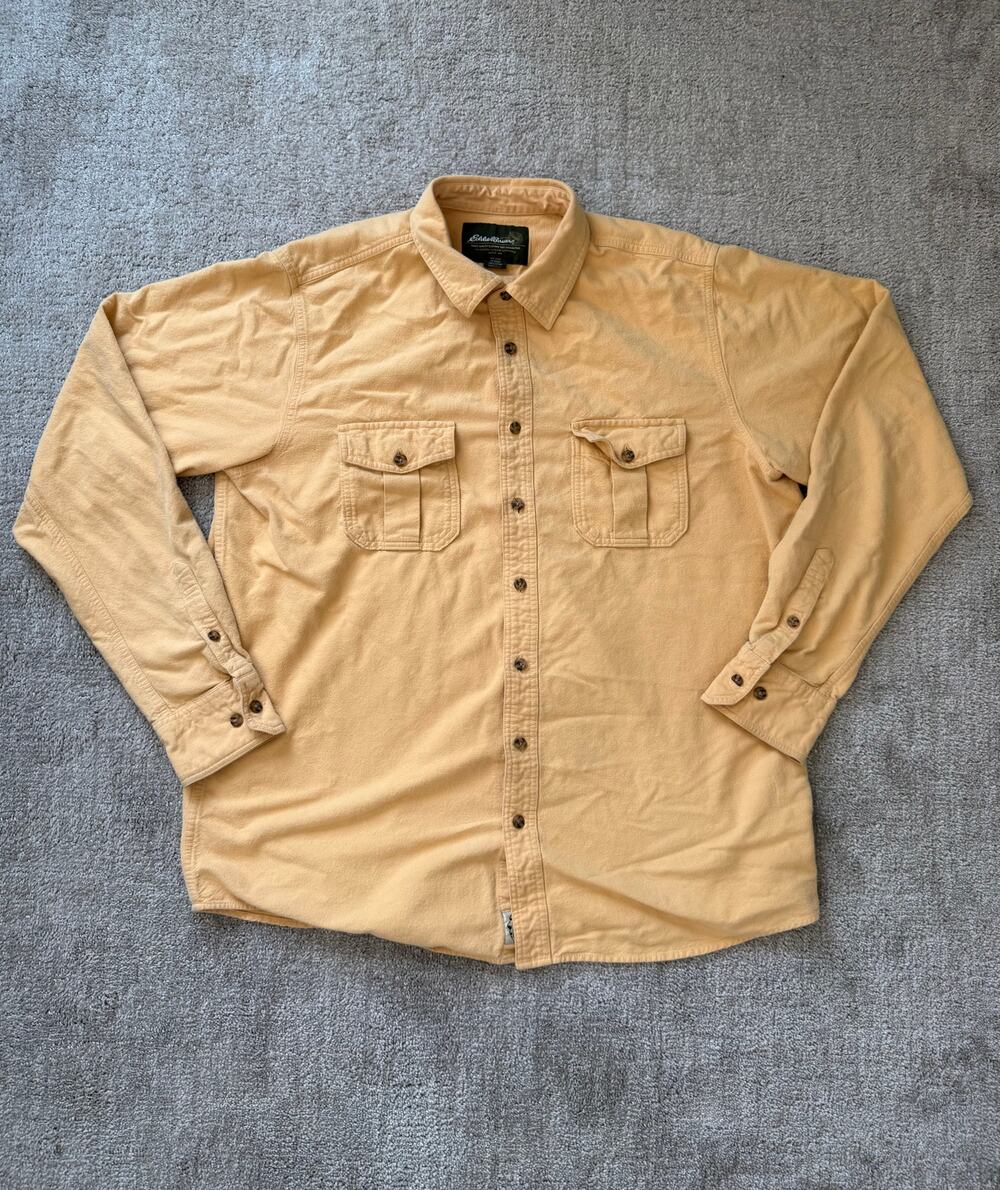 Eddie Bauer Long Sleeve Button-Up Shirt - Tan - Size XL Tall